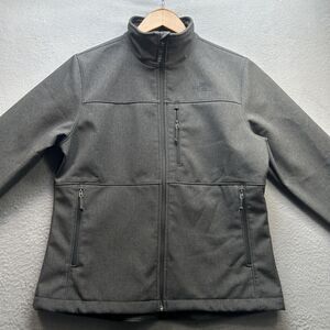 The North Face Softshell Jacket Womens Large Gray Fleece Lined Full Zip